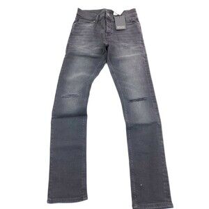 ASOS 12.5 oz Super Skinny Jeans Ripped Knees Denim Dark Wash Black W 29 L 30